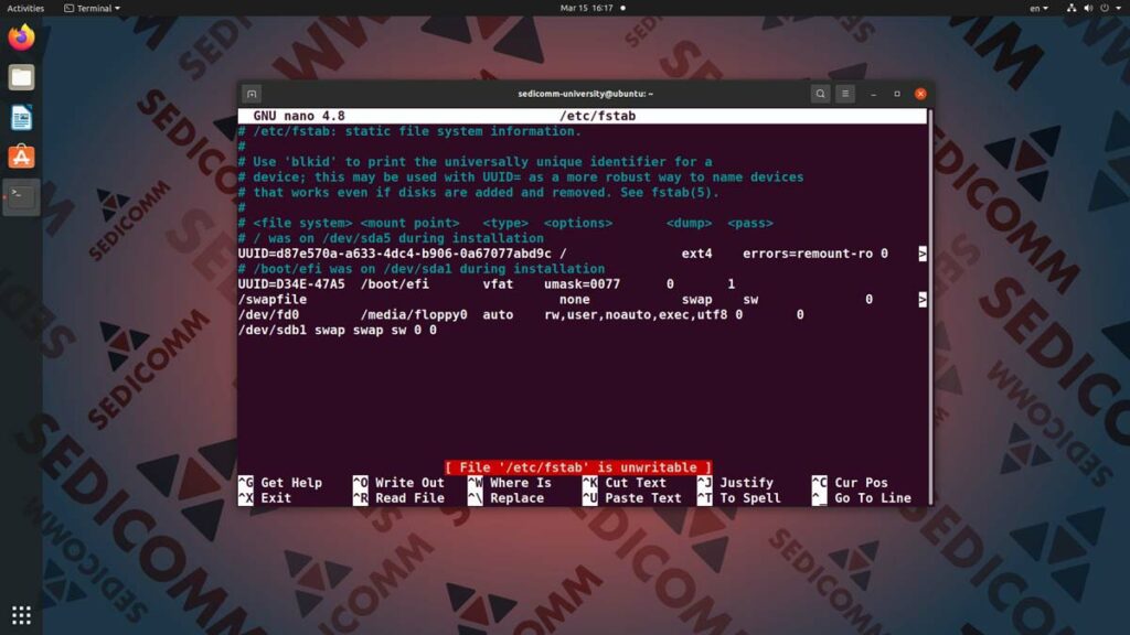 Автоматическое монтирование файловой системы в Линукс, курсы администратора Linux Таллин