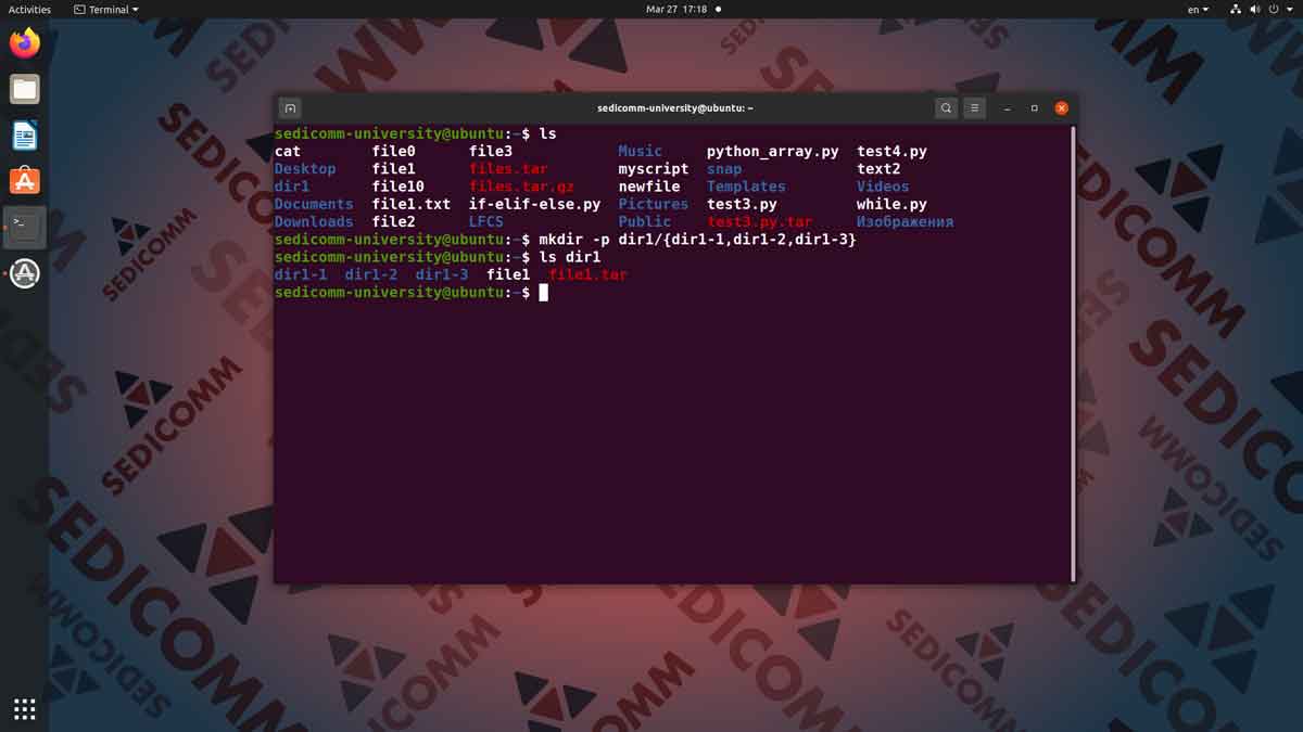 Как создать каталог с несколькими подкаталогами, специалист курс Linux  Клайпеда - Сетевая Академия Cisco, Linux Professional Institute