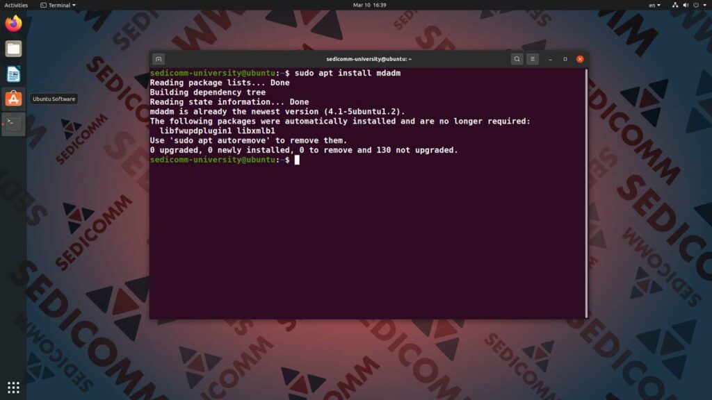 Как установить mdadm в Линукс, курсы администратора Linux Каунас