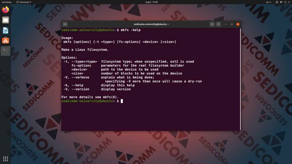 Как отформатировать раздел жесткого диска в Ubuntu, курсы Astra Linux Рига