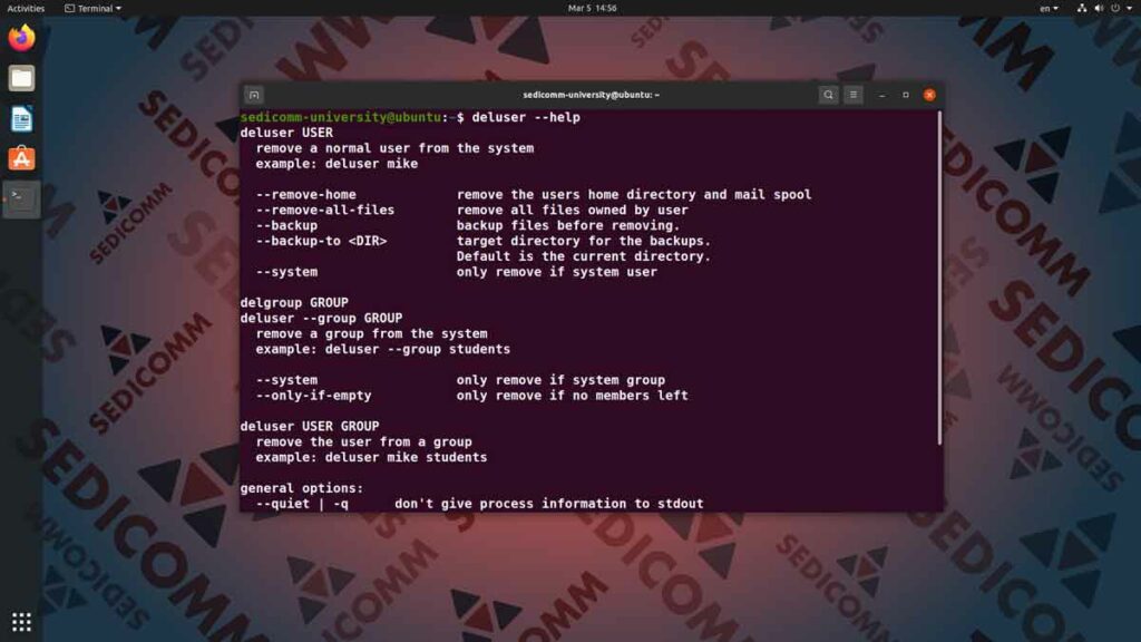 Как удалить учетную запись пользователя в Ubuntu Linux, курс программирование Линукс Варшава